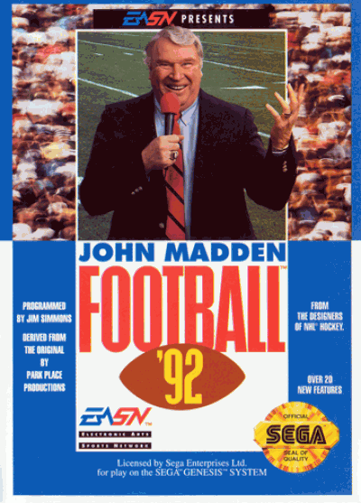 John Madden Football 92 (USA) Game Cover